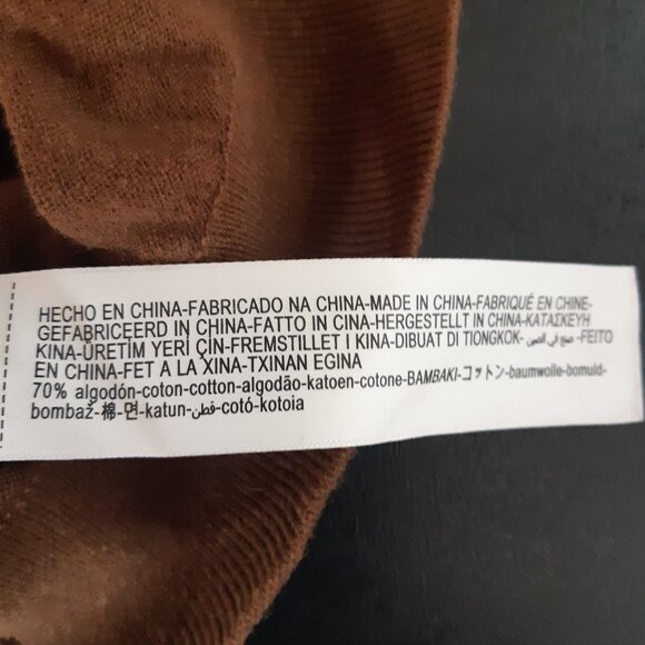 Massimo Dutti SZ M V-Neck Chestnut Brown Men's Cotton, Silk & Cashmere Sweater - Picture 6 of 15